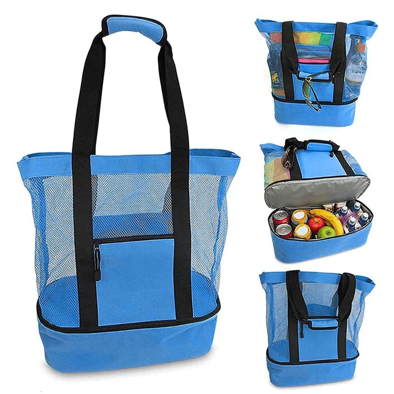 Great Beach or Travel Bag with double waterproof zip bottom storage