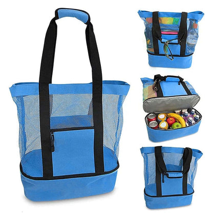 Great Beach or Travel Bag with double waterproof zip bottom storage