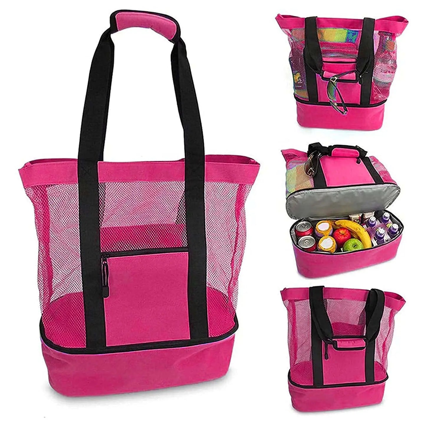 Great Beach or Travel Bag with double waterproof zip bottom storage