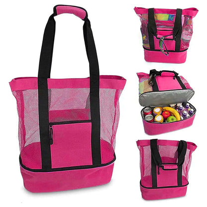 Great Beach or Travel Bag with double waterproof zip bottom storage