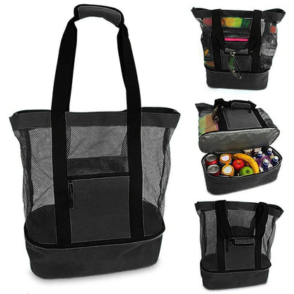 Great Beach or Travel Bag with double waterproof zip bottom storage