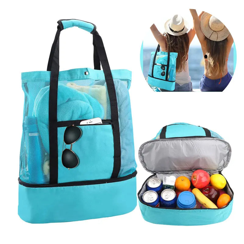 Great Beach or Travel Bag with double waterproof zip bottom storage