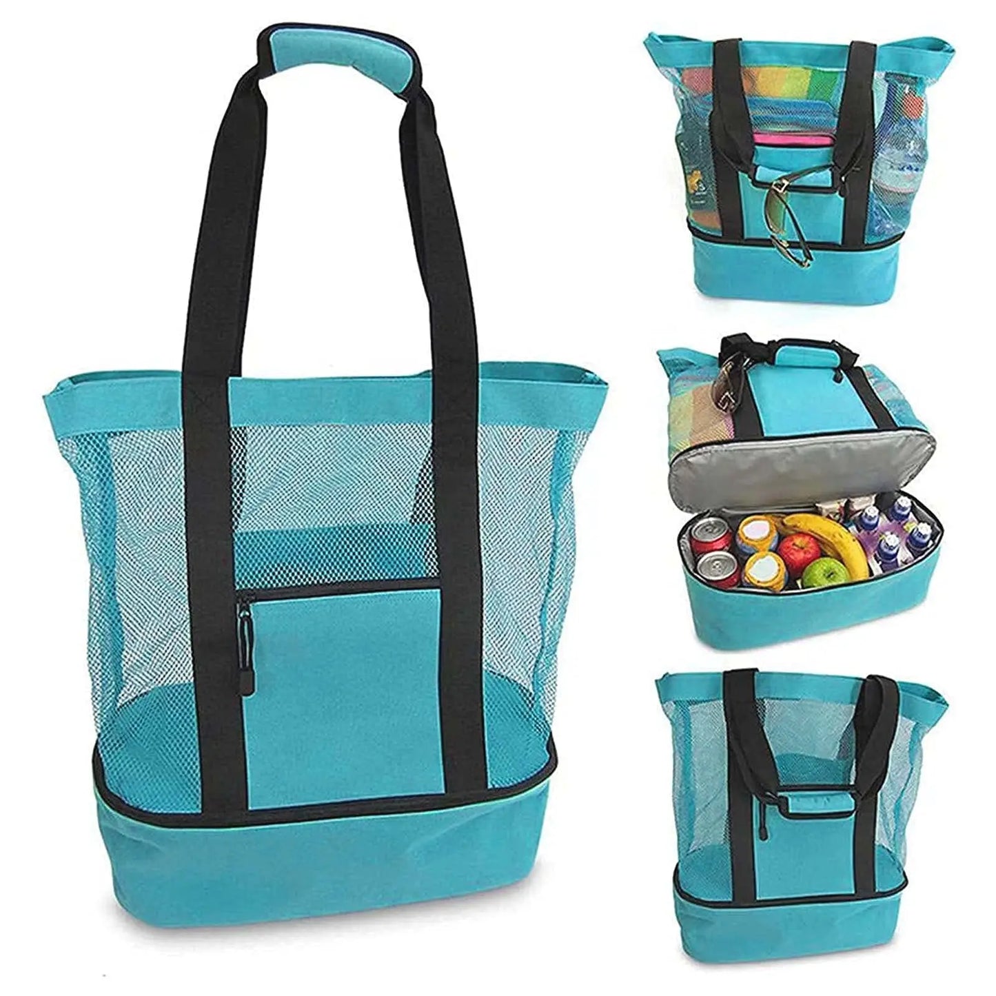 Great Beach or Travel Bag with double waterproof zip bottom storage