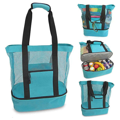 Great Beach or Travel Bag with double waterproof zip bottom storage