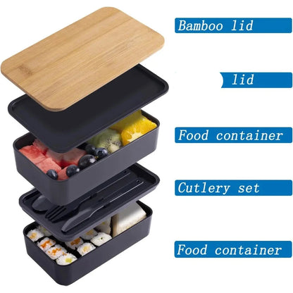 Stackable Bento Lunch Box with Insulated Bags