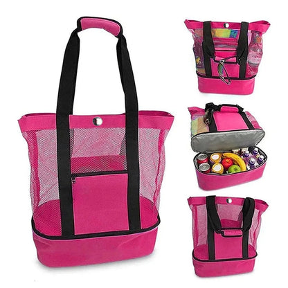 Great Beach or Travel Bag with double waterproof zip bottom storage