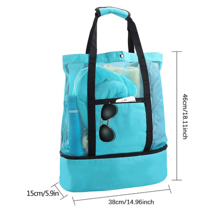 Great Beach or Travel Bag with double waterproof zip bottom storage
