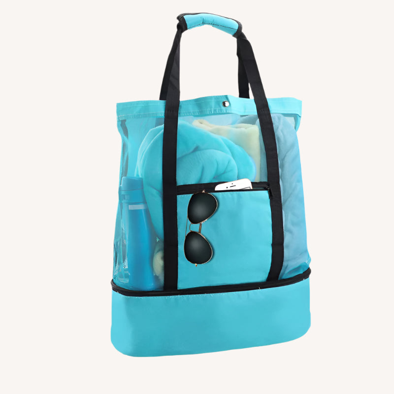 Great Beach or Travel Bag with double waterproof zip bottom storage