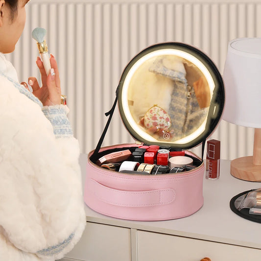 Beautiful Makeup Bag with Rechargeable  Led Mirror and Light.