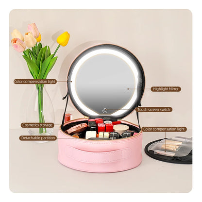 Beautiful Makeup Bag with Rechargeable  Led Mirror and Light.