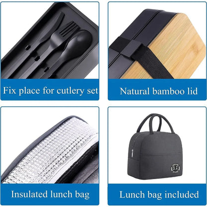 Stackable Bento Lunch Box with Insulated Bags