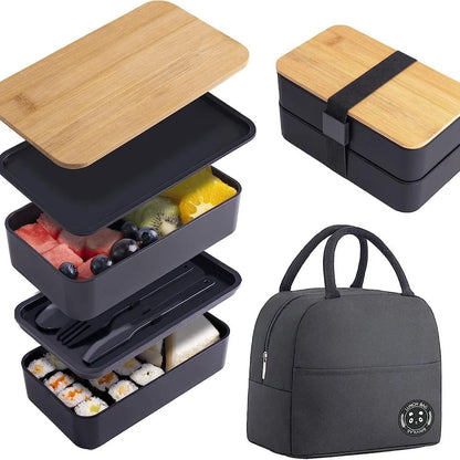 Stackable Bento Lunch Box with Insulated Bags